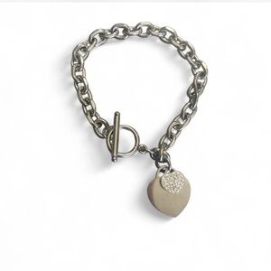 Silver Heart Charm Bracelet